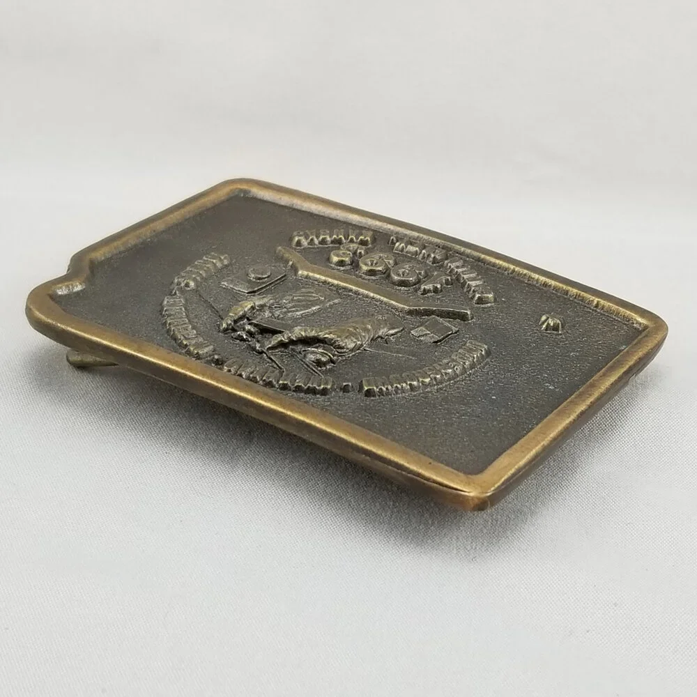 Belt Buckle Brass 1993 Underground‎ Overhead Metering School Garden City Kansas